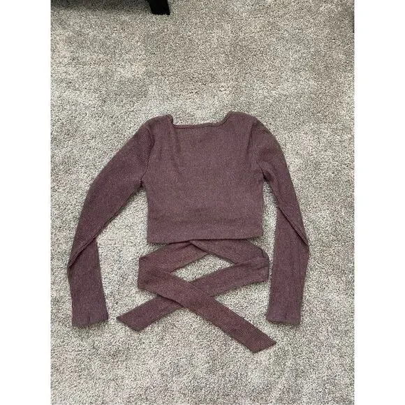 Mauve crop top with tie down stomach XS - Picture 2 of 2